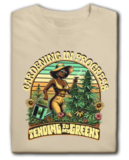 Tending To My Greens Gardening Graphic Tee